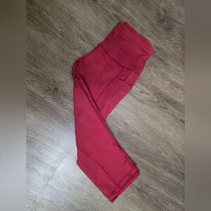 Capris Styled Red Work Out Yoga Pant